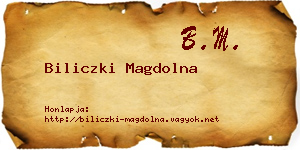 Biliczki Magdolna névjegykártya